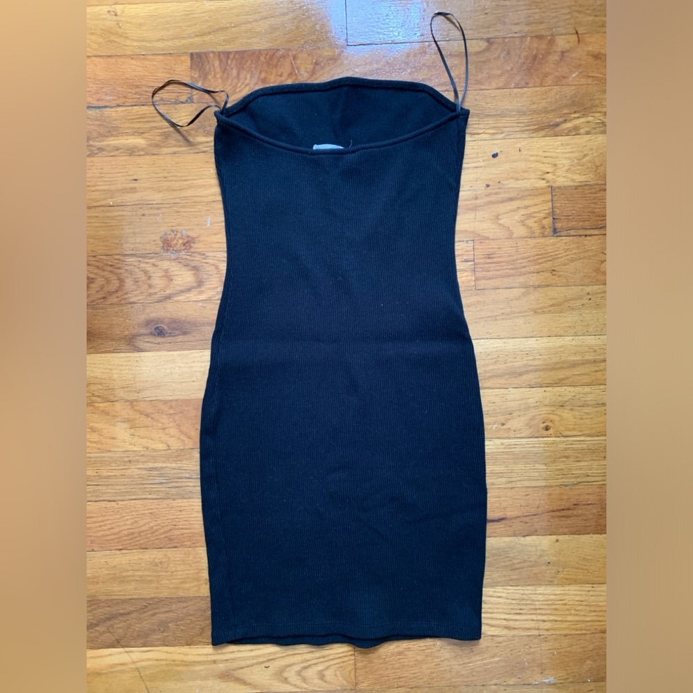 NWOT Mango Black Knit Strapless Dress - Picture 2 of 3